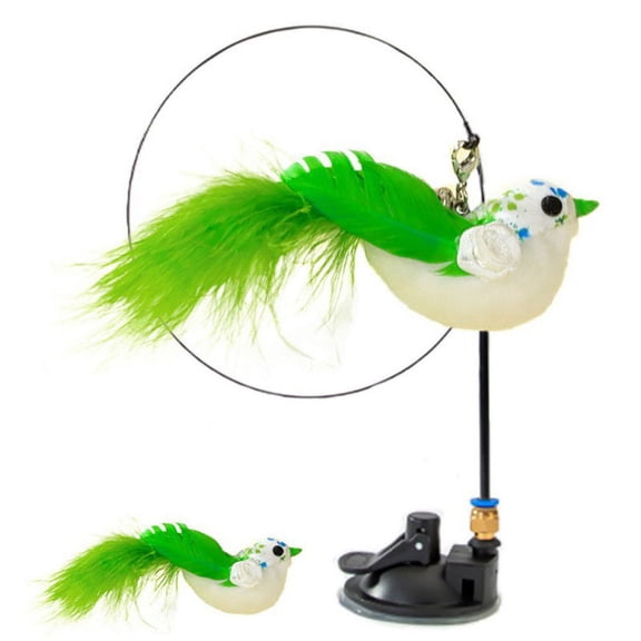 Cat Wand Toy Cat Feather Toys Interactive Toy Detachable Suction Cup Toy (Send Feather Head Replacements)