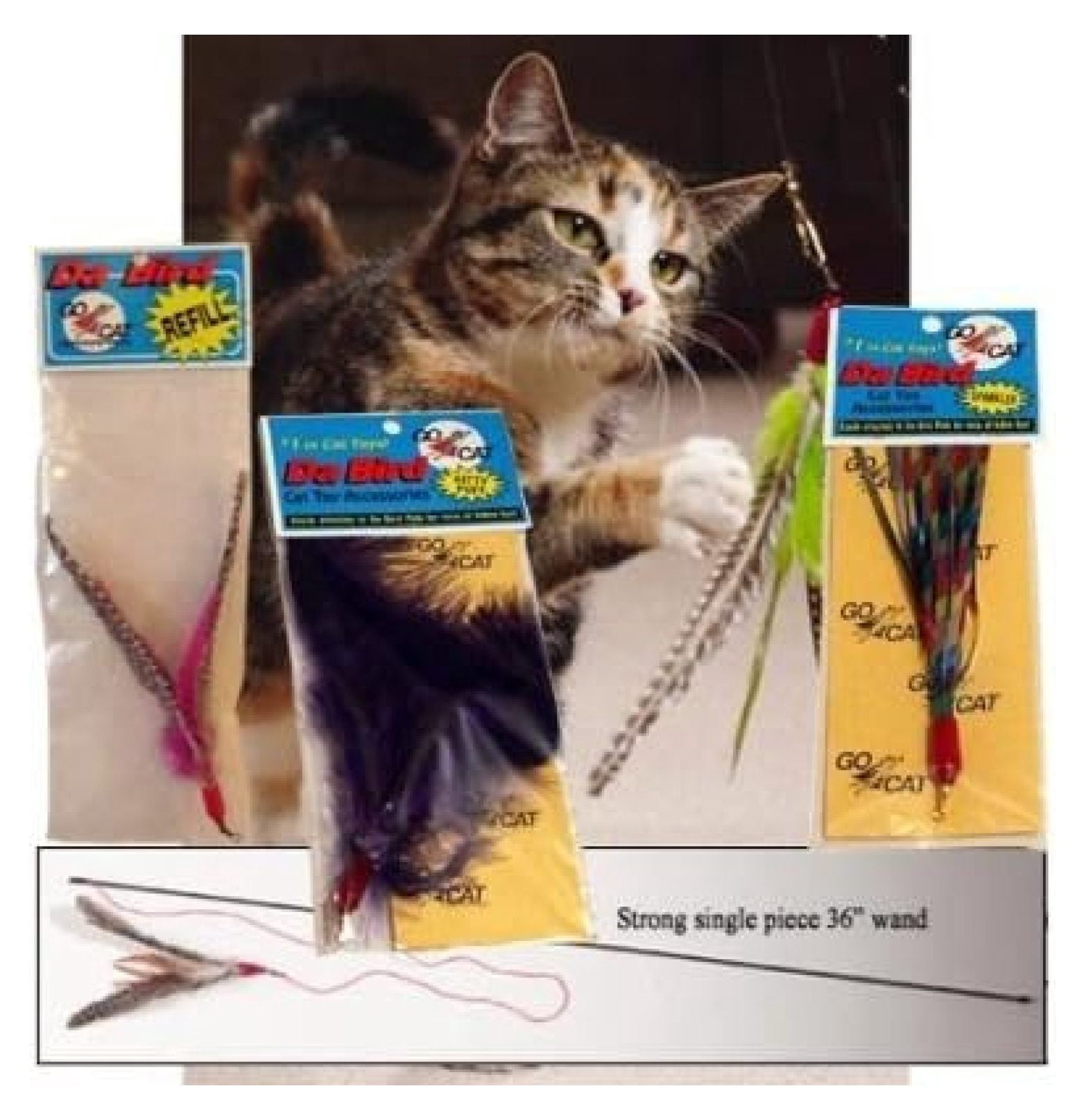 Cat Wand Toy Super Pack, 36" Da Original Cat Interactive Toy with 5 Attachments