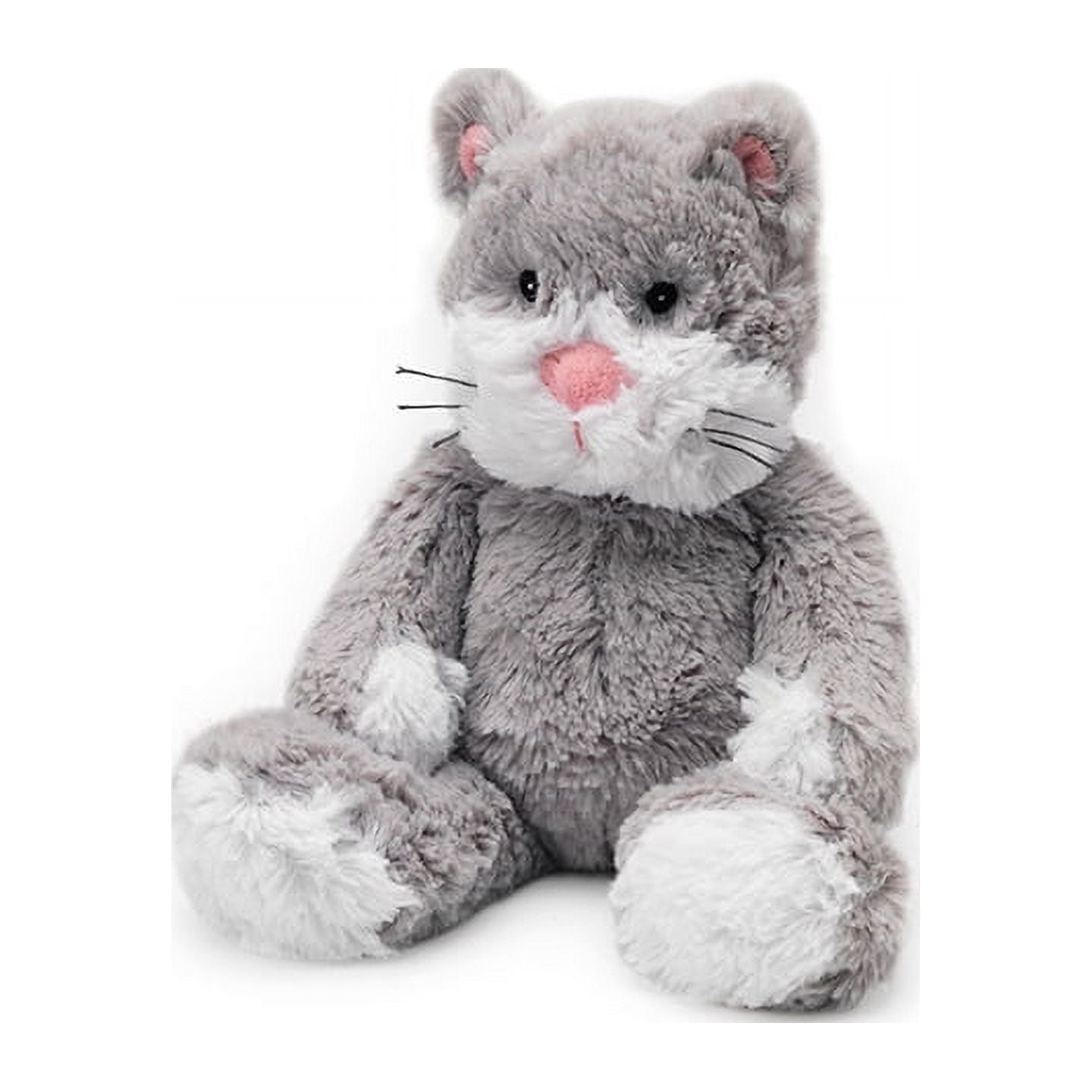 Gray and White Plush Microwavable Cat Toy
