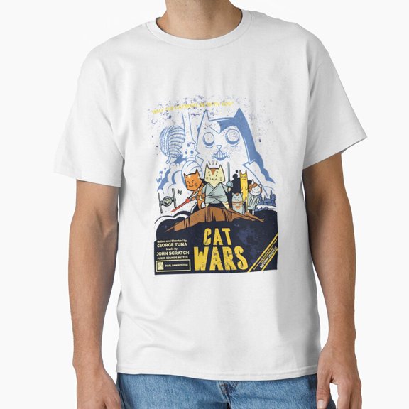 Cat Wars Revenge of the Dog Humorous Feline vs Canine Laser Parody T-Shirt
