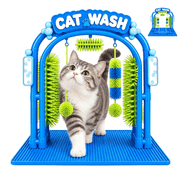 Cat Wash Self Grooming Arch Toy for Indoor Cats, Cat Self Brushing Massage Arch with Soft Brushes &amp; Hanging Catnip Ball, Funny Cat Groomer Toy for Kittens Adult Cats deal from Walmart