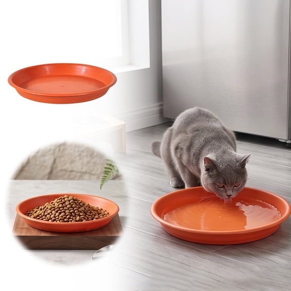 Cat Water Bowl Shallow Pet Dish Resin Feeding Pan Wide Rim Food Plate Lightweight Washable Feeding Dish for Kittens Cats Indoor Meals Travel and Daily Use