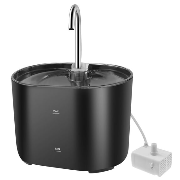 Cat Water Fountain 2.2L Large Capacity Cat Fountain with Water Level Window Quiet Pet Watering Bowl for Home Office Indoor