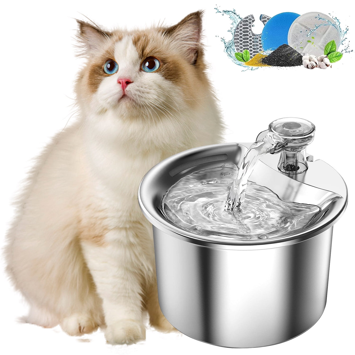 Cat Water Fountain, 2L/67oz Automatic Dog Dispenser Water Bowl