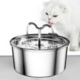 thumbnail image 1 of Cat Water Fountain , 3.2L/108OZ Stainless Steel Pet Water Dispenser Automatic Metal Dog Drinking Fountains Water Bowl with 3 Replacement Filters Ultra-Quiet Pump and Waterproof Food Mats, 1 of 7