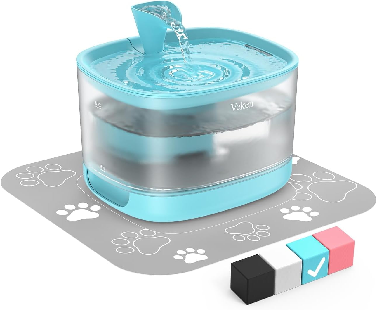 Cat Water Fountain, 84oz/2.5L Automatic Pet Water Fountain Dog Water ...