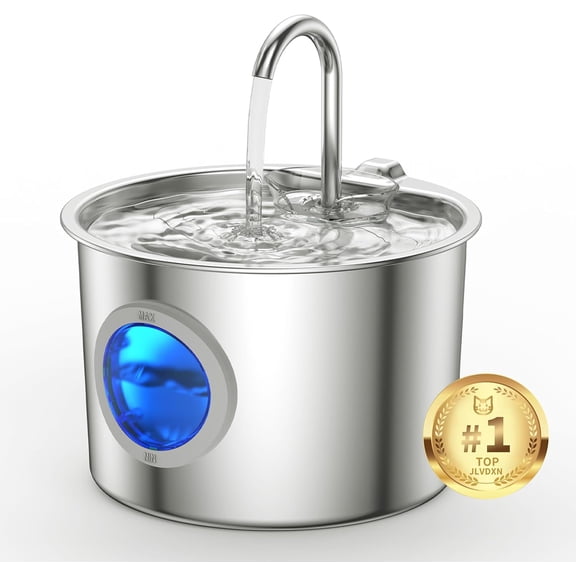 Cat Water Fountain Advanced 304 Stainless Steel 2.2L/74oz with Detachable Tank, Easy to Clean, Automatic Pet Fountain Quiet Cats Water Dispenser, Dogs (74oz Cat Fountain)