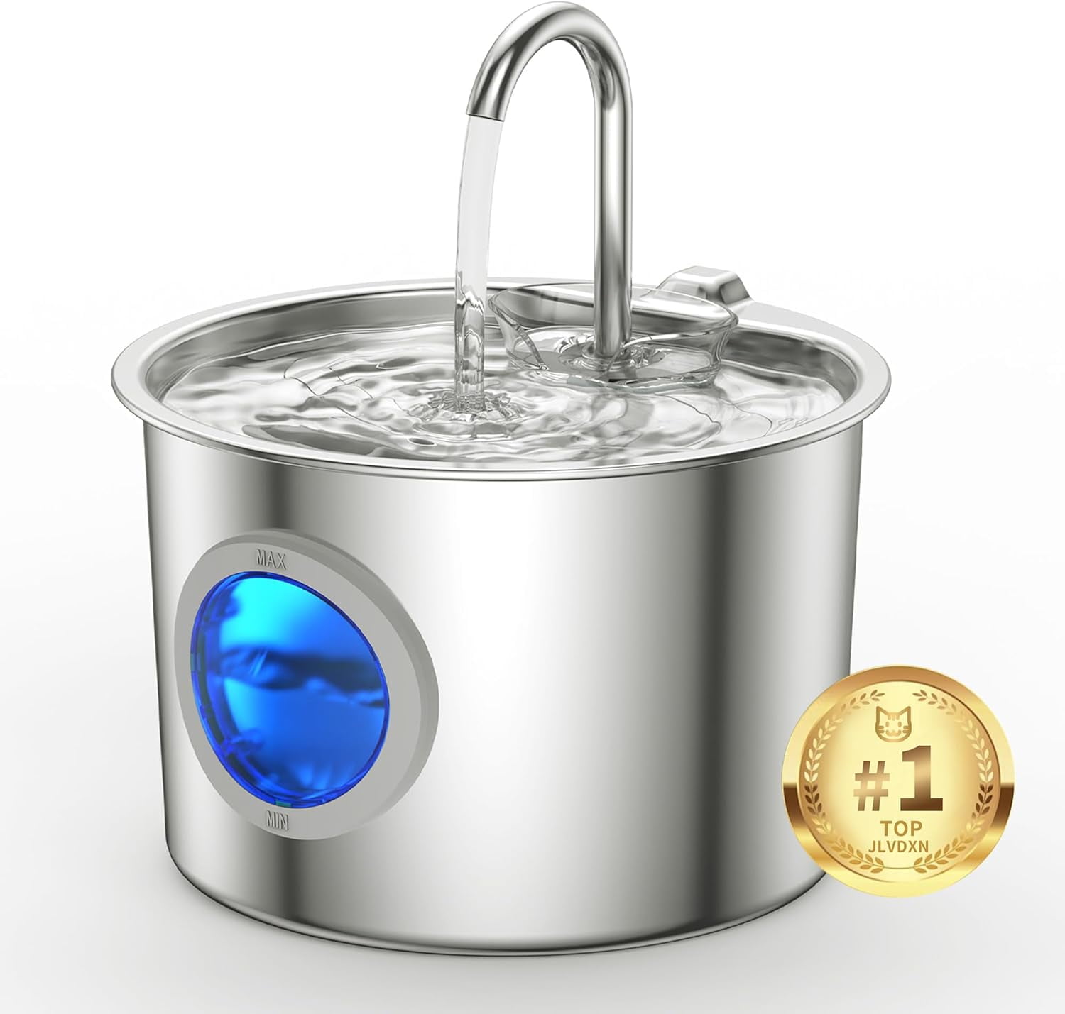 Cat Water Fountain Advanced 304 Stainless Steel 2.2L/74oz with Detachable Tank, Easy to Clean, Automatic Pet Fountain Quiet Cats Water Dispenser, Perfect for Indoor Cats Dogs