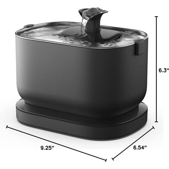 Cat Water Fountain, Cordless Pet Water Fountain Battery Operated, 2.5L/84oz Dockstream Water Fountains for Cats Indoor, Cat Fountain with Stainless Steel Tray