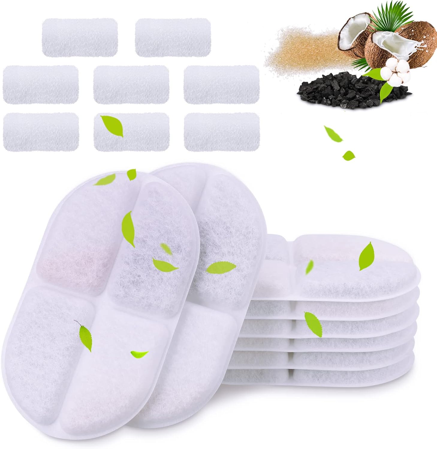 Petsdrog 10-Pack Replacement Filter Sponges For 102oz/3.2L Cat & Dog Water Fountain - View #2