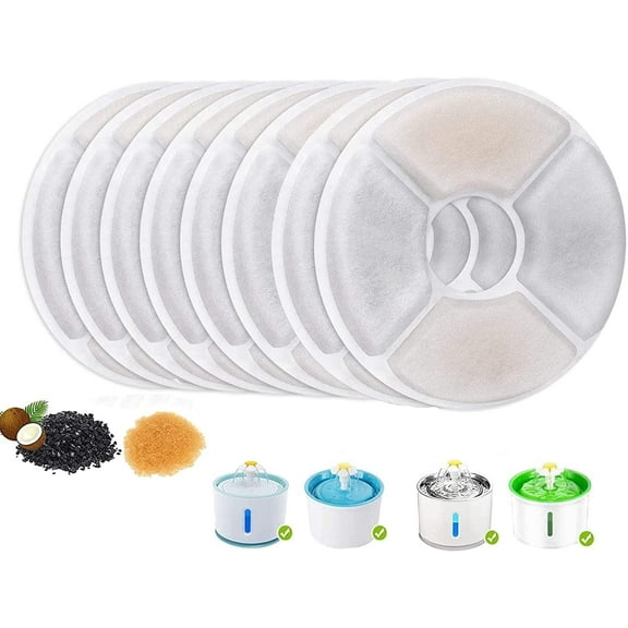 Cat Water Fountain Filter, 8 Pack Pet Water Replacement Filter 3 Triple Filtration System Replacement Filter