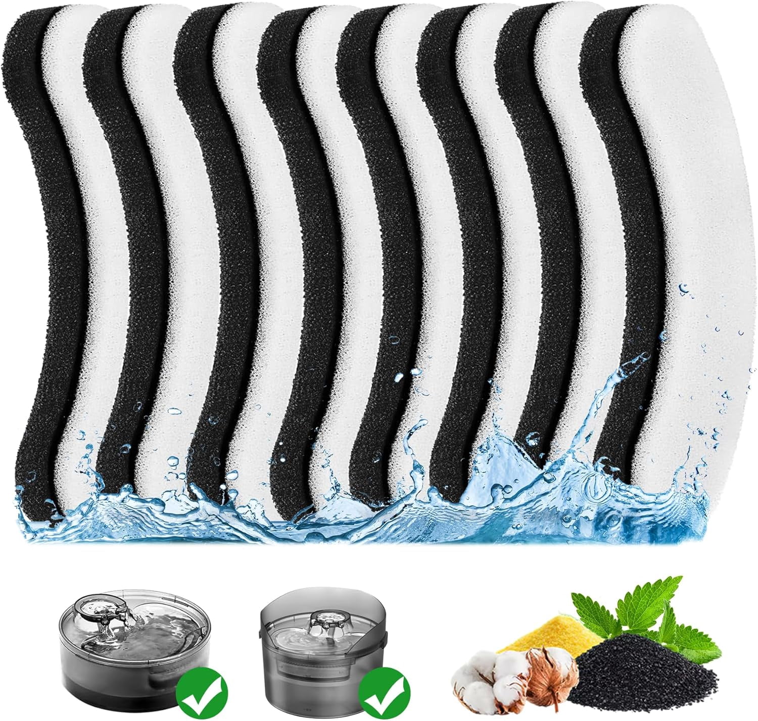 Cat Water Fountain Filter,Cat Fountain Filters for DF10 and DF30 Automatic Pet Water Fountains,Dog Fountain Filters Replacement,Carbon Pet Fountain Filter Replacement