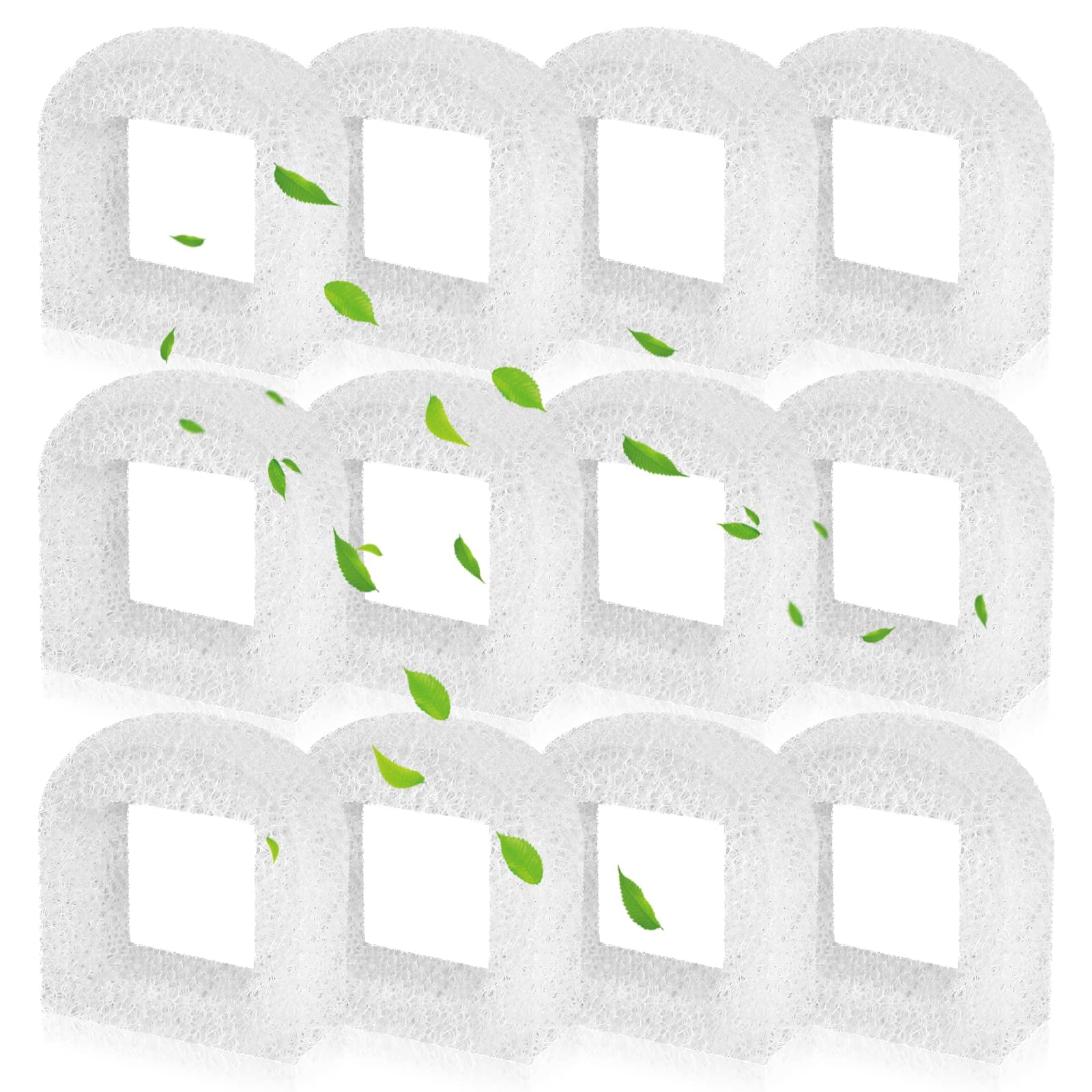 12-Pack Cat Water Fountain Replacement Foam Filters - Pre-Filter Sponge Fits Multiple Ceramic & Stainless Steel Fountains