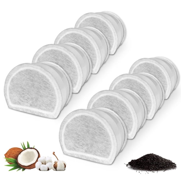 Cat Water Fountain Filters For PetSafe Drinkwell Avalon, Pagoda, Sedona & Seascape Fountains, For Cat Dog Water Fountain Dispensers, 8-Pack