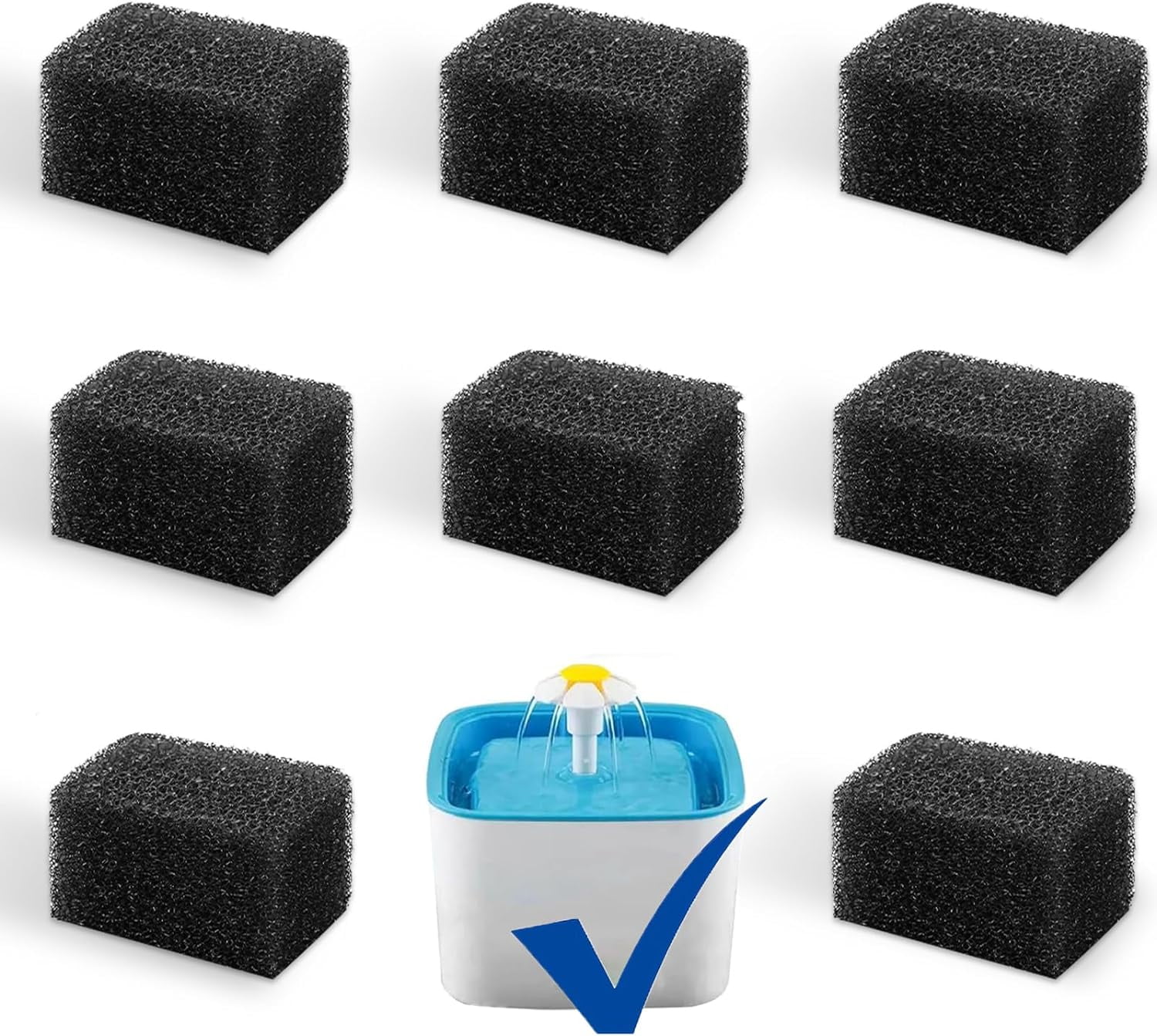 Pet Fit For Life 6-Pack Water Fountain Filters - Replacement For Cat & Dog Fountains