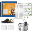 thumbnail image 1 of Cat Water Fountain Filters, Replacement Filters for 108oz/3.2L Cat Fountain,10 Packs Filters & 2 Sponges Set for Stainless Steel Pet Water Fountain, 1 of 6
