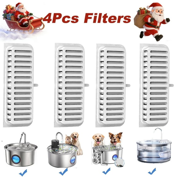 KENZEK Cat Water Fountain Filters, Replacement Filters for 108oz/3.2L Glass Cat Fountain,4 Packs Filters Compatible with FWMB Pet Water Fountain