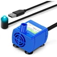 thumbnail image 1 of Cat Water Fountain Pump, Pet Fountain Replacement Pump Motor for Round, Cubic, Flower Cap, Ceramic, Stainless Steel Cat Water Dispenser (USB Plug+LED Light), 1 of 8