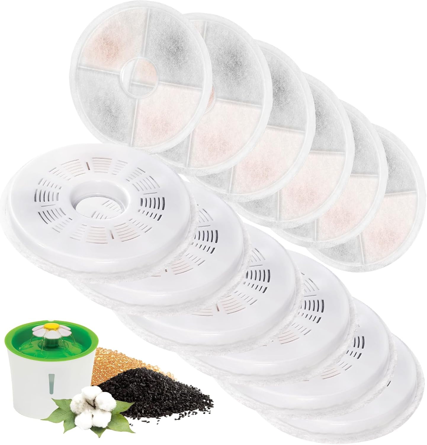 Cat Water Fountain Replacement Filters Fit for 3L Flower Water Dispenser Automatic Pet Dog Cat Fountain Filter