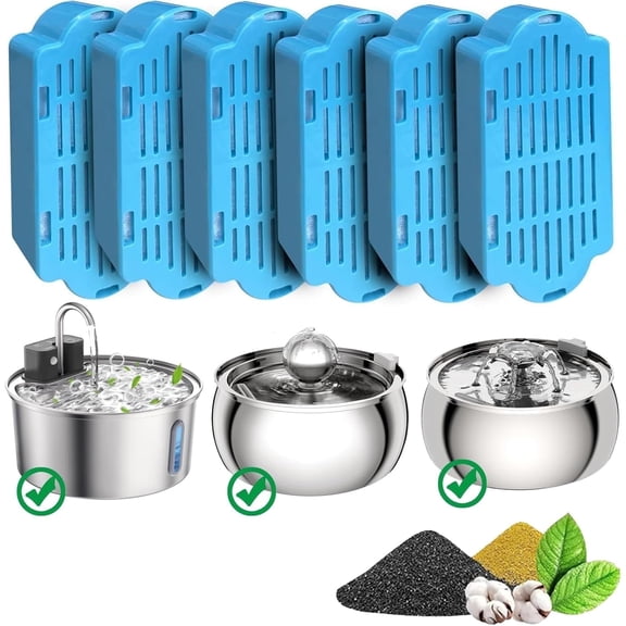Cat Water Fountain Filters,Pet Water Fountain Replacement Filter for 108oz/3.2L and 135oz/4.0L Adjustable Water Flow Cat Fountain