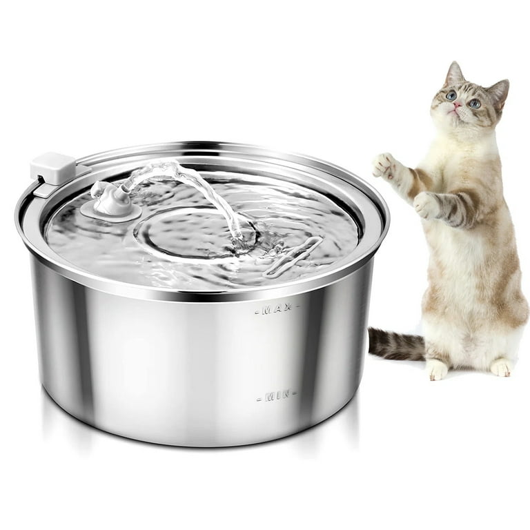 Cat Water Fountain, Stainless Steel Pet Water Fountain for Cats - Main Image