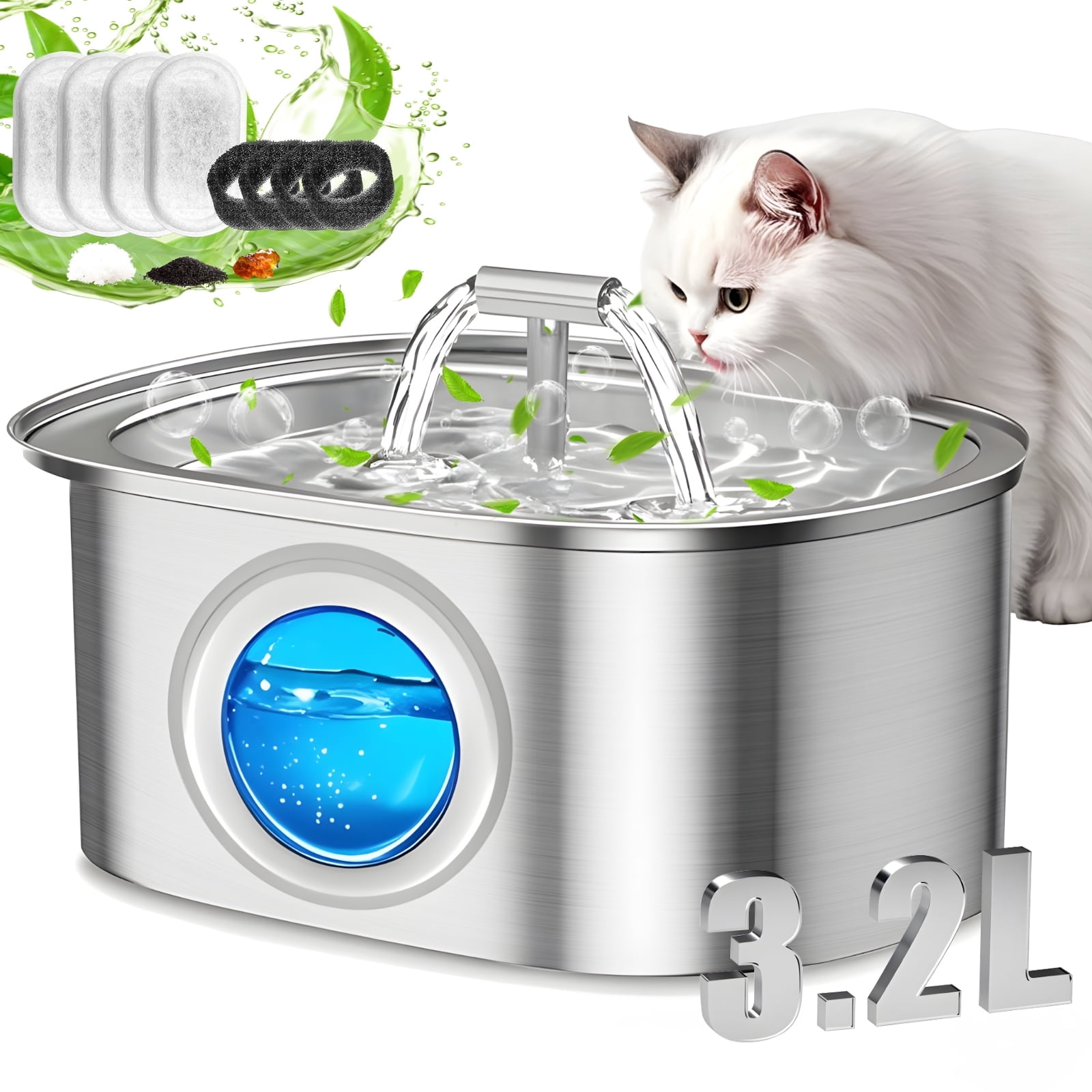NISPIRA 12er Set Aktivkohle-Wasserfilter - Ersatz Für Veken 68/100/130 Oz Trinkbrunnen - Dreifache Filtration Für Hunde & Katzen