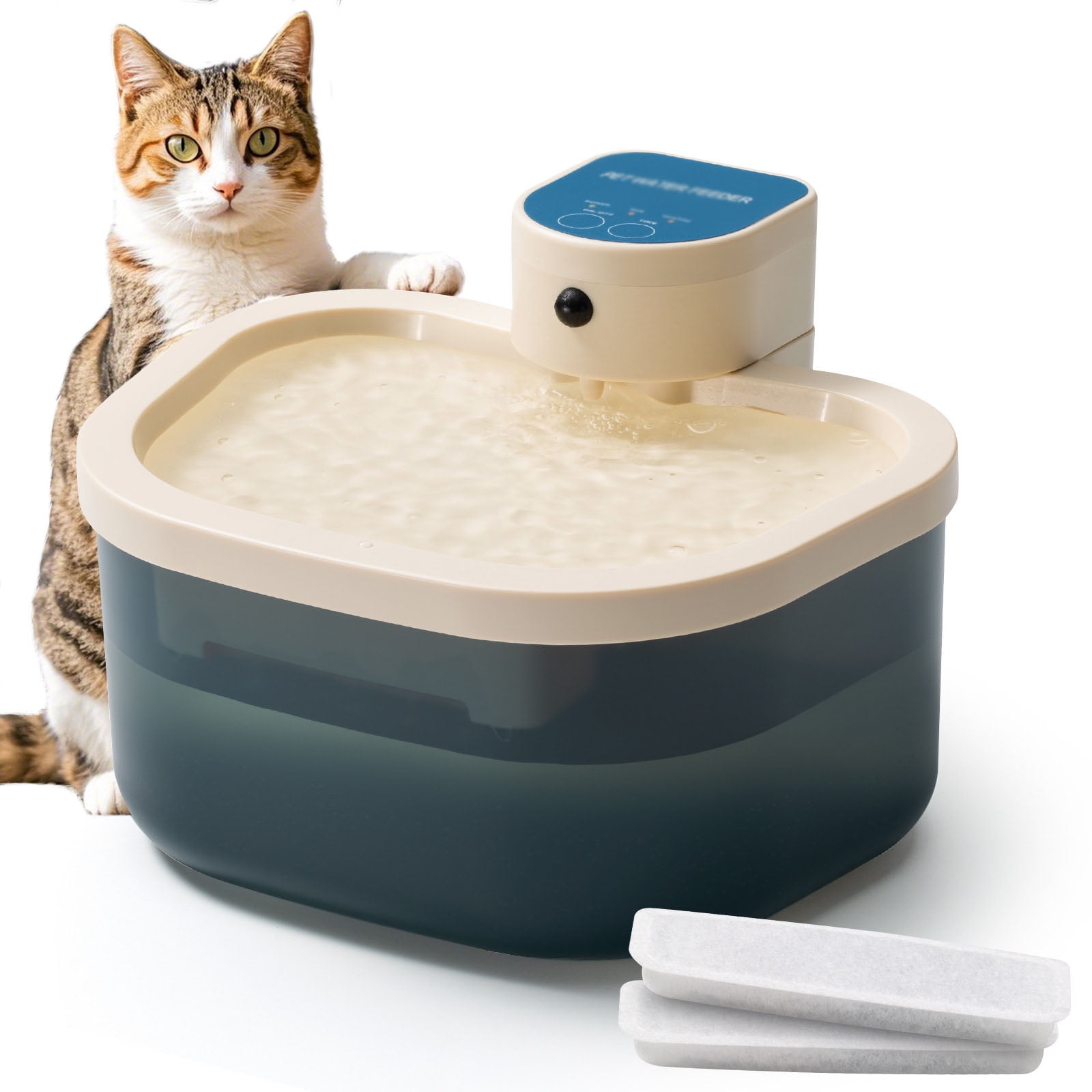 Cat Water Fountain and Dog Water Dispenser with Motion Sensor Filtered Smart Live Cat Waterer for Automatic Circulation and for Pet Waterer，A