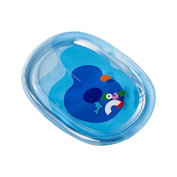 Cat Water Sensory Cooling Mat Interactive Inflatable Ice Pad with Floating Toys Thickened Summer Cool Scratch Pad for Indoor Cats Multi-Use Pet and Sensory Play Mat(Blue-50X64CM)