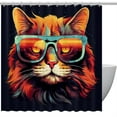 Cat Waterproof Shower Curtain Set with Hooks, Printed Bathroom