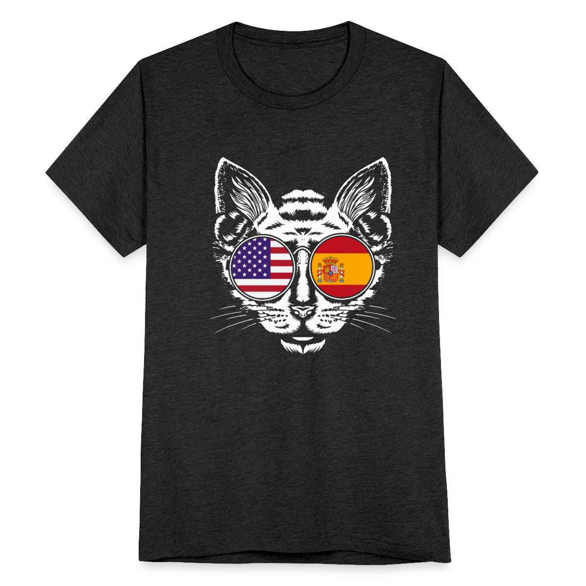Cat Wearing Sunglasses Spanish American Unisex TriBlend TShirt