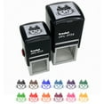 thumbnail image 1 of Cat Wearing a Flower Crown Self-Inking Rubber Stamp Ink Stamper - Black Ink - Small 1 Inch, 1 of 7