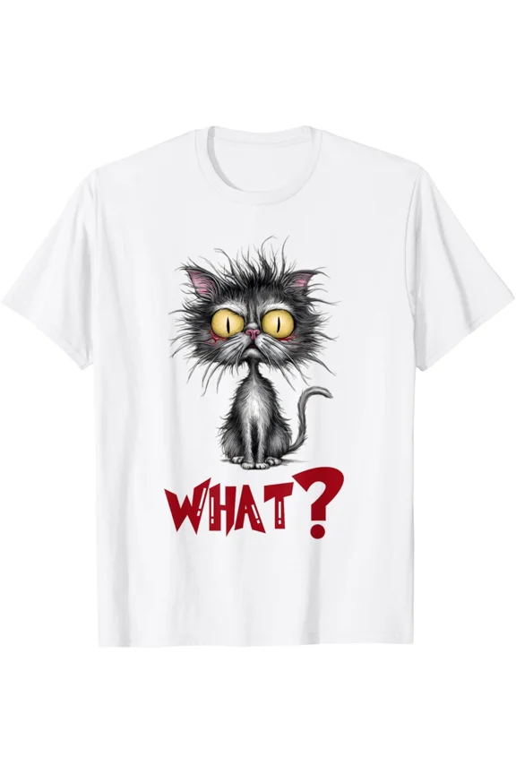 Cat What Funny Cat Meme For Men Women Humorous Design Unisex T-Shirt, up to size 5XL