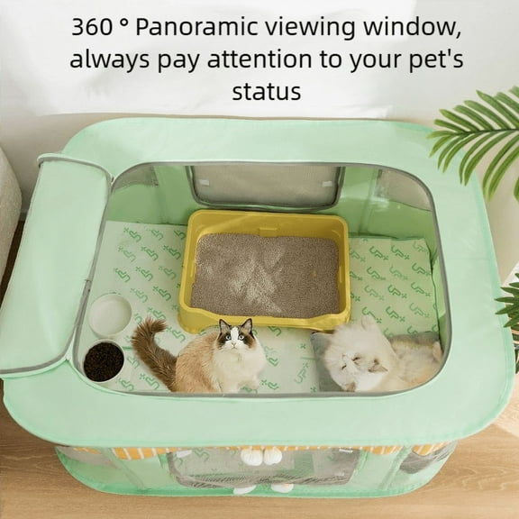 Cat Whelping Box - Foldable Birthing Tent for Feline Maternity, 360° View, Durable Oxford Fabric, Ideal for Cat Labor, Nursing, Kitten Care