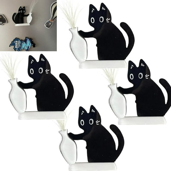 Cat Whiskers Holder, Cat Whisker Vase, Container, Magnet Acrylic Pet Memorial Decor Refrigerator Ornament Cute Desk Wall Decor Cats Fur Holder, Strong Magnetic, No Slippage, for Keepsake