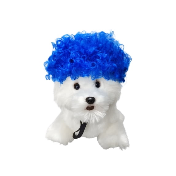 Cat Wig, Funny Dog Costume Accessory for Small Pets, High-Temp Fiber Explosion Wig, Soft Bouncy Hairpiece for Party Photo Booth Halloween, Reusable(5.5Inch,B)