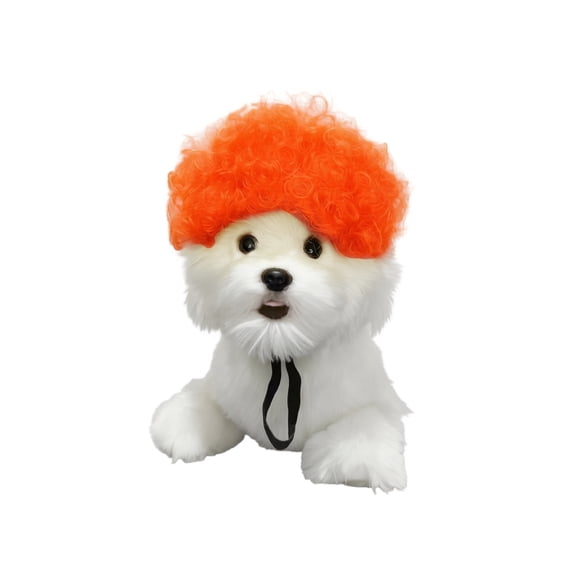 Cat Wig, Funny Dog Costume Accessory for Small Pets, High-Temp Fiber Explosion Wig, Soft Bouncy Hairpiece for Party Photo Booth Halloween, Reusable(5.5Inch,D)