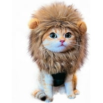 Cat Wig, Lion Mane Wig for Cats, Cute Cat Lion Mane Costume Cosplay Dress Up Apparel Adjustable Washable Kitten Puppy Outfits for Cats Small Middle Dog Pet Party(M)