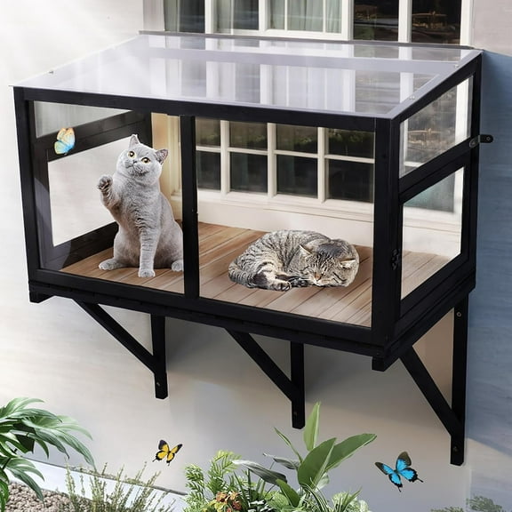 Cat Window Box Window Perch Catio Outdoor Cat Enclosure Bug Proof Wire Grid