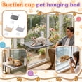 thumbnail image 1 of Cat Window Hammock Bed with Suction Cups Foldable Removable Perch Breathable Fabric Space Saving Indoor Resting Shelf, 1 of 7
