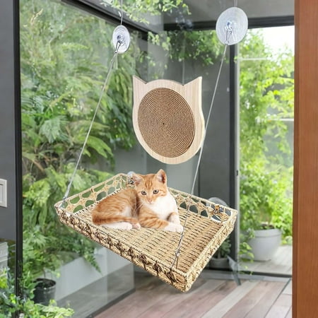 Cat Window Perch Cat Hammock Heavy Duty Window Mounted Perch Cat Window Bed with Scratcher