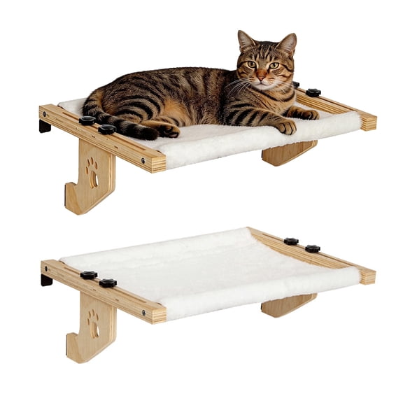 Behome Cat Window Perch, Window Hammock for Cats, Sturdy Hammock Window Seat with Cushion Bed Cover, Indoor Cat Bed