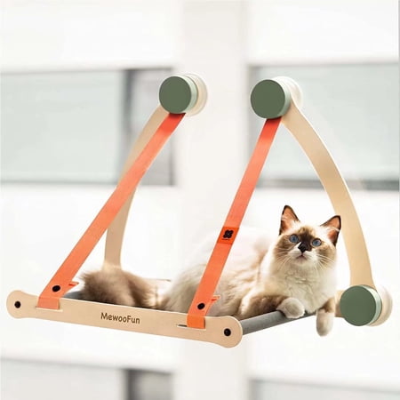 Mewoofun Cat Window Perch Hammock Seat with Strong Suction Cups Holds up to 30 lbs,Orange