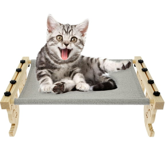 Cat Window Perch Hanging and Floor Standing Double-use Cat Hammock Sturdy Cat Window Bed for Indoor Cats Easy to Adjust and Assemble Cat Bed Seat for Windowsill Floor Bedside Drawer Cabinet