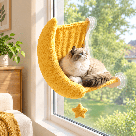 Cat Window Perch Moon Shape Large Bed Washable