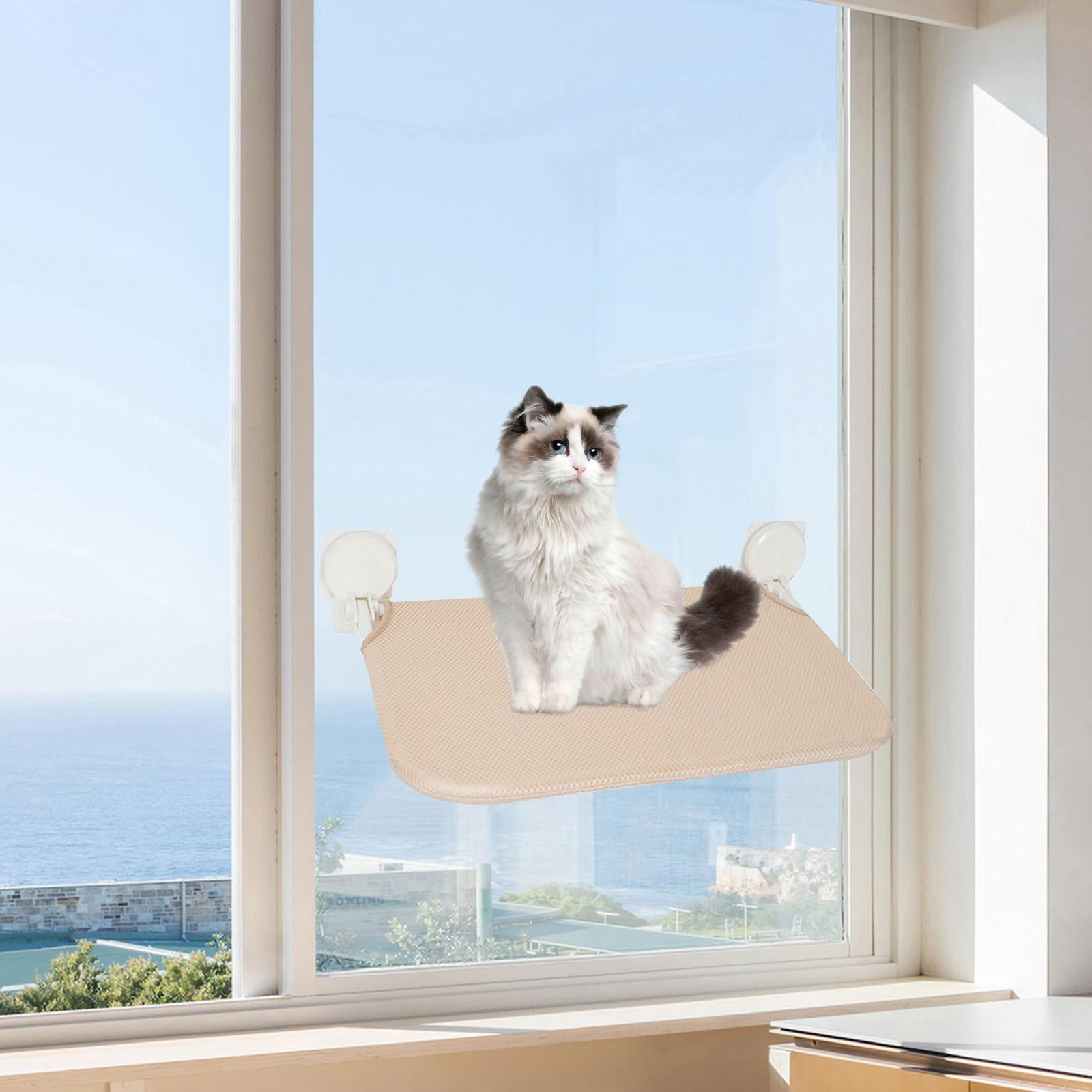 Cat Window Perch Resting Seat Furniture Heavy Duty Breathable Space Saving for Indoor Cats Napping Bed Washable Cat Window Hammock Cat Bed Beige Walmart