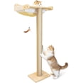 thumbnail image 1 of Cat Window Perch with Scratching Post, 46" Adjustable Tall Scratching Posts & Suction Cup – Gray Fluffy Cusion, Multi-Level Perch for Climbing, Bird Watching, Play (Drilling-Free), 1 of 10