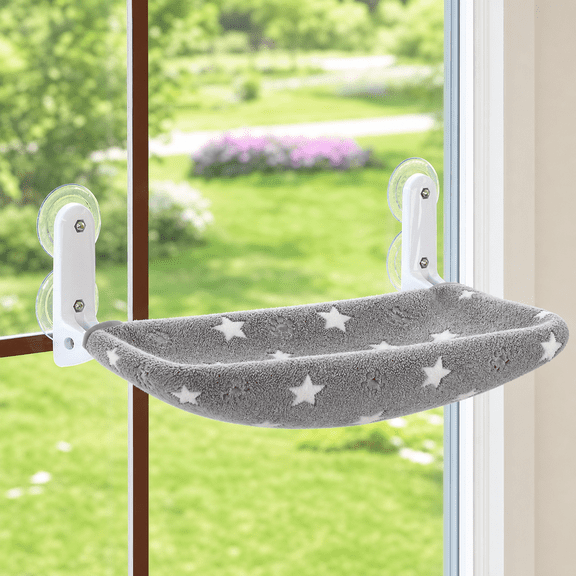 Cat Window Perch Stars - M Foldable Cordless Metal Frame Pet Hammock Bed