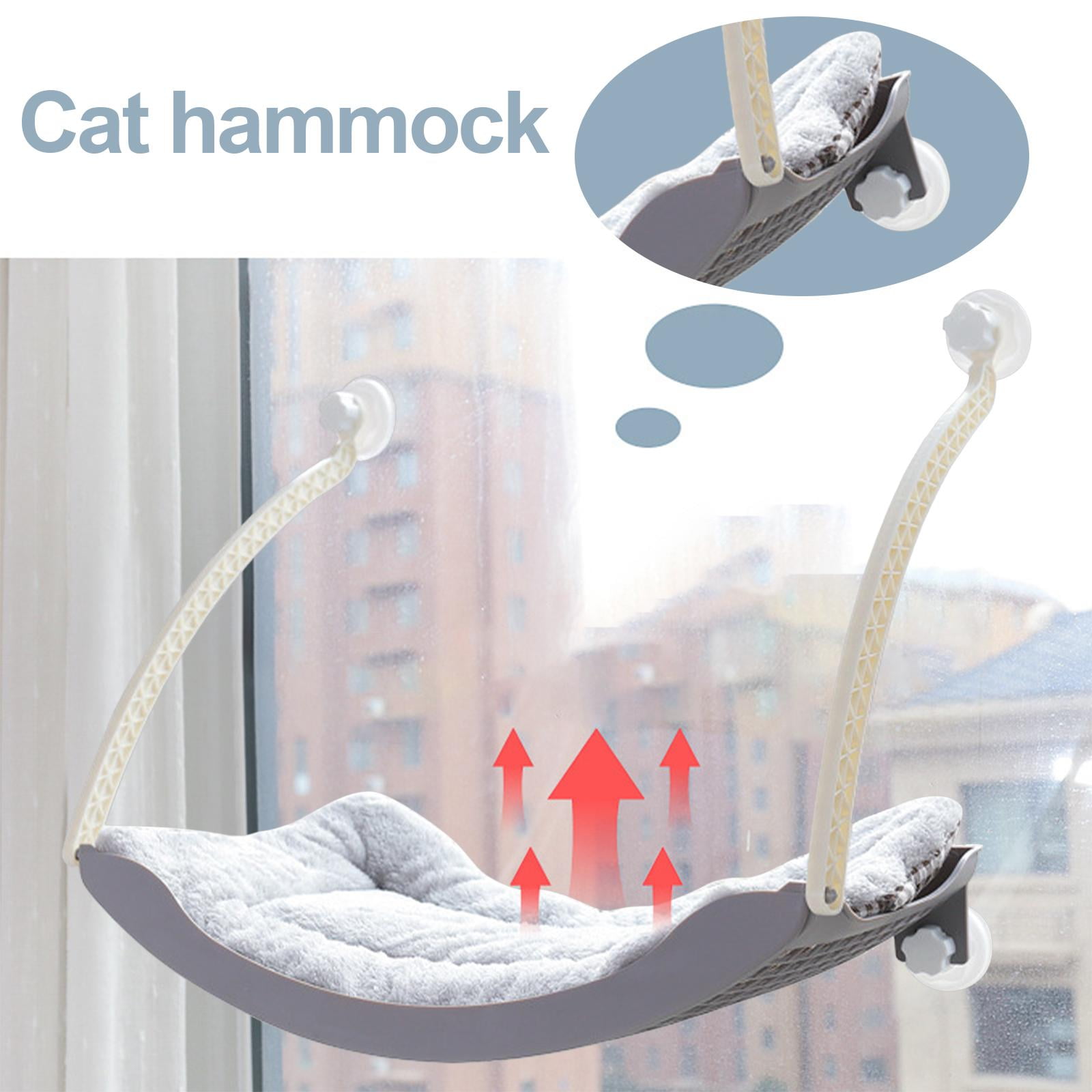 , Cat Window Perch Suction Cups Space Saving Cat Hammock Pet Resting Seat Shelves - Providing 360 degree Sunbath for Cats , Gray