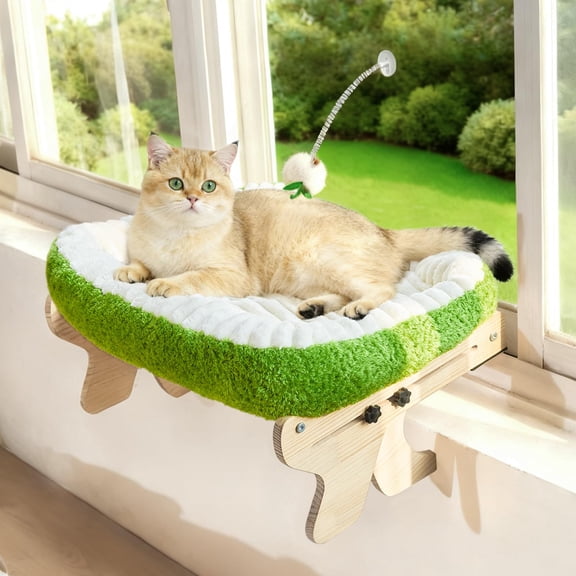 Cat Window Perch White Green Large Hammock For Indoor Cats Adults And Kittens