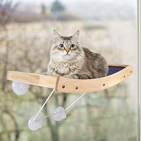 Cat Window Perch, Window Cat Hammock with Wooden Frame for Indoor Cat
